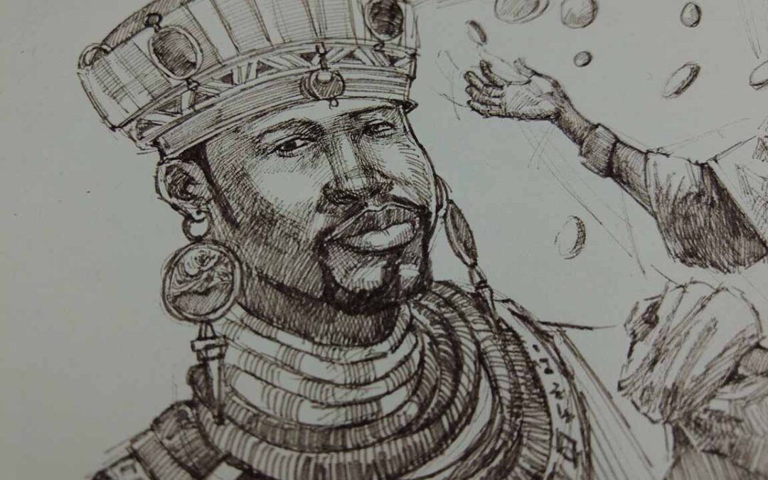a drawing of a an African ruler